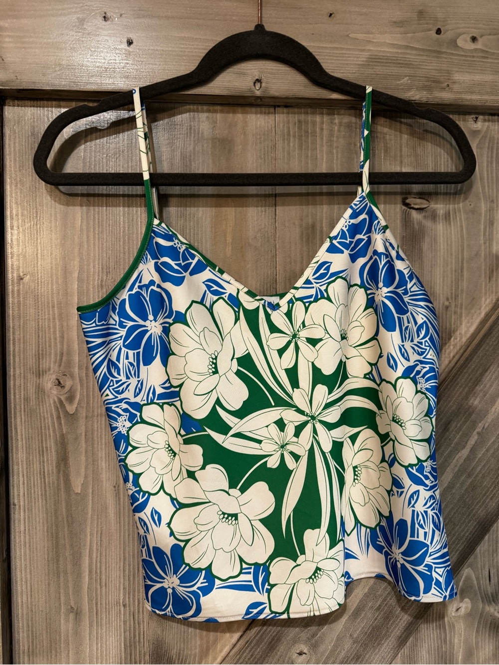 Gianni Bini Green, Blue & White Floral Cami
